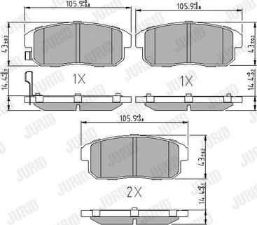 Jurid 572592J - Гальмівні колодки, дискові гальма autozip.com.ua