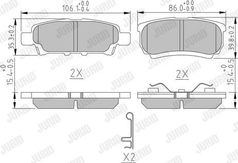 Jurid 572547J - Гальмівні колодки, дискові гальма autozip.com.ua