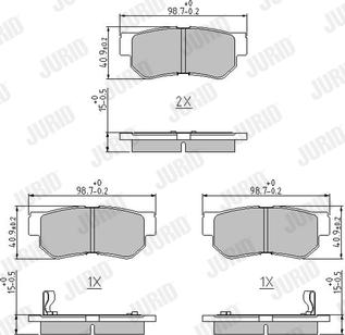 Jurid 572557J - Гальмівні колодки, дискові гальма autozip.com.ua