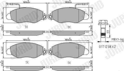 Jurid 572564J - Гальмівні колодки, дискові гальма autozip.com.ua