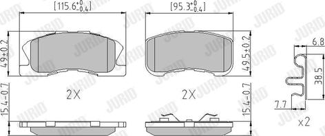 Jurid 572565J - Гальмівні колодки, дискові гальма autozip.com.ua