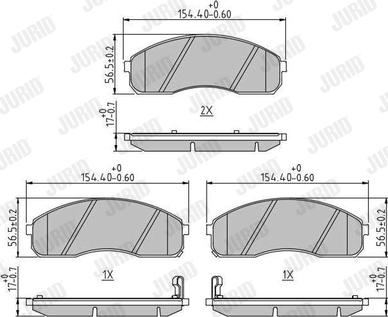 Jurid 572532J - Гальмівні колодки, дискові гальма autozip.com.ua