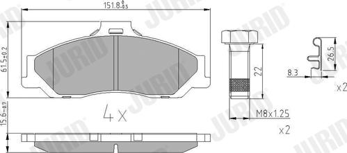 Jurid 572537J - Гальмівні колодки, дискові гальма autozip.com.ua