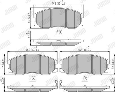 Jurid 572570J - Гальмівні колодки, дискові гальма autozip.com.ua