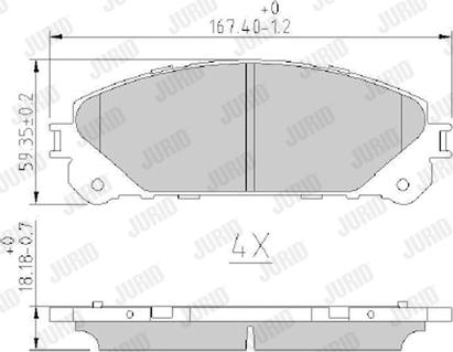 Jurid 572655J - Гальмівні колодки, дискові гальма autozip.com.ua