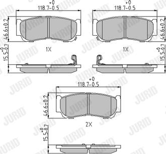 Jurid 572608J - Гальмівні колодки, дискові гальма autozip.com.ua