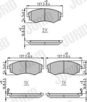 Jurid 572614J - Гальмівні колодки, дискові гальма autozip.com.ua