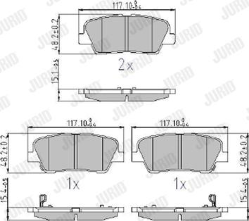 Jurid 572639J - Гальмівні колодки, дискові гальма autozip.com.ua