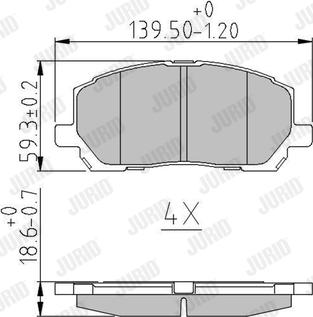 Jurid 572636J - Гальмівні колодки, дискові гальма autozip.com.ua