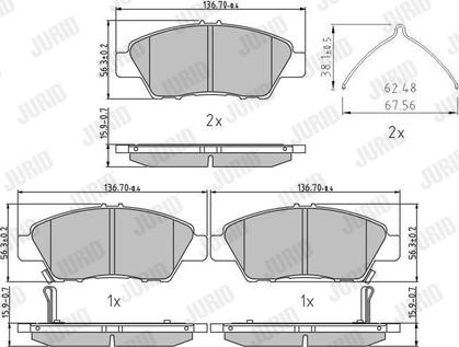 Jurid 572637J - Гальмівні колодки, дискові гальма autozip.com.ua