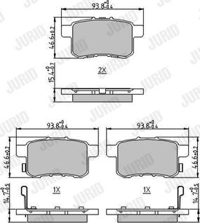 Jurid 572626J - Гальмівні колодки, дискові гальма autozip.com.ua