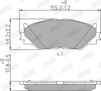 Jurid 572620J - Гальмівні колодки, дискові гальма autozip.com.ua