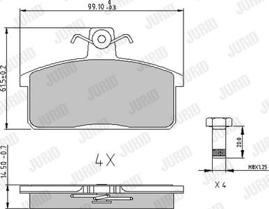 Jurid 572160J - Гальмівні колодки, дискові гальма autozip.com.ua