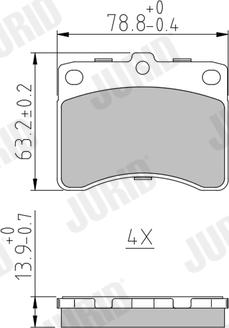 Jurid 572118J - Гальмівні колодки, дискові гальма autozip.com.ua