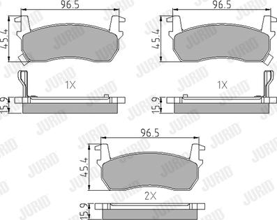 Jurid 572189J - Гальмівні колодки, дискові гальма autozip.com.ua