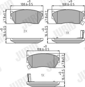 Jurid 572210J - Гальмівні колодки, дискові гальма autozip.com.ua