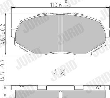 Jurid 572223J - Гальмівні колодки, дискові гальма autozip.com.ua