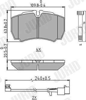 Jurid 2912309561 - Гальмівні колодки, дискові гальма autozip.com.ua