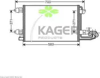 Kager 945406 - Конденсатор, кондиціонер autozip.com.ua