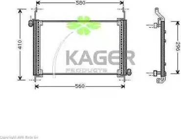 Kager 945130 - Конденсатор, кондиціонер autozip.com.ua