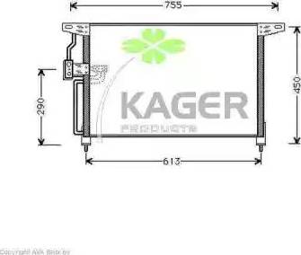 Kager 94-5255 - Конденсатор, кондиціонер autozip.com.ua