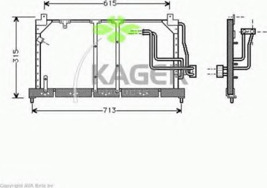 Kager 94-5253 - Конденсатор, кондиціонер autozip.com.ua