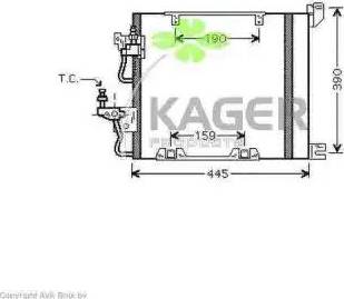 Kager 945274 - Конденсатор, кондиціонер autozip.com.ua