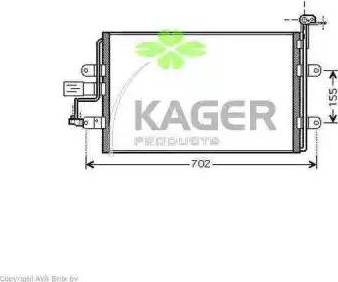 Kager 946002 - Конденсатор, кондиціонер autozip.com.ua