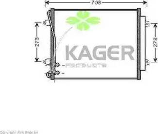 Kager 946183 - Конденсатор, кондиціонер autozip.com.ua