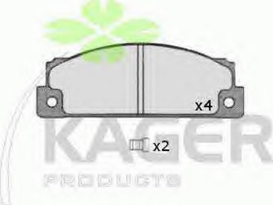 Kager 35-0448 - Гальмівні колодки, дискові гальма autozip.com.ua