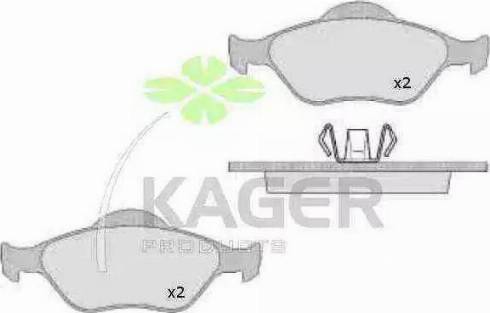 Kager 35-0481 - Гальмівні колодки, дискові гальма autozip.com.ua
