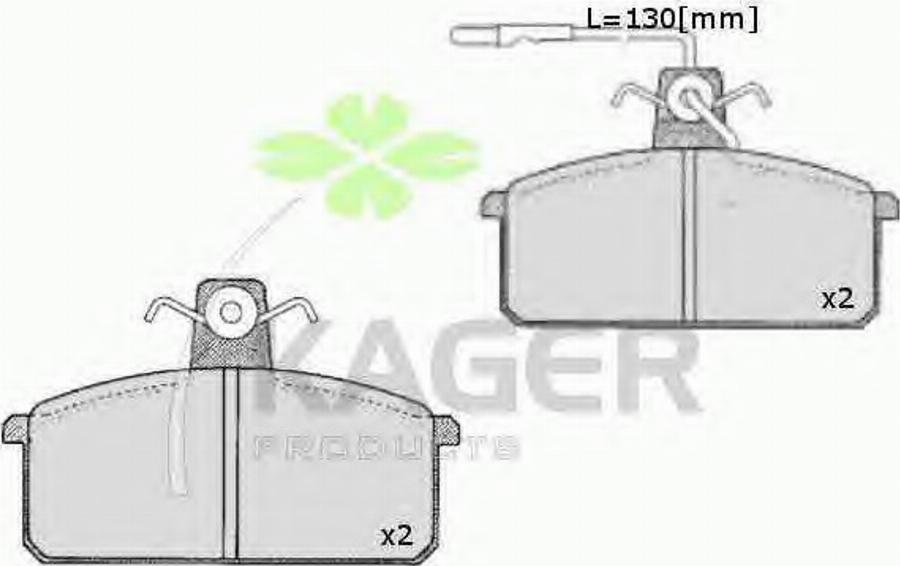 Kager 35-0435 - Гальмівні колодки, дискові гальма autozip.com.ua