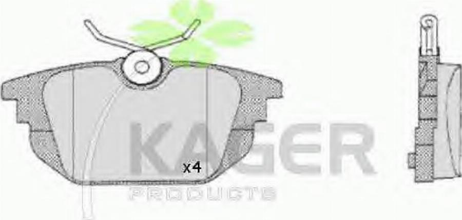 Kager 350475 - Гальмівні колодки, дискові гальма autozip.com.ua