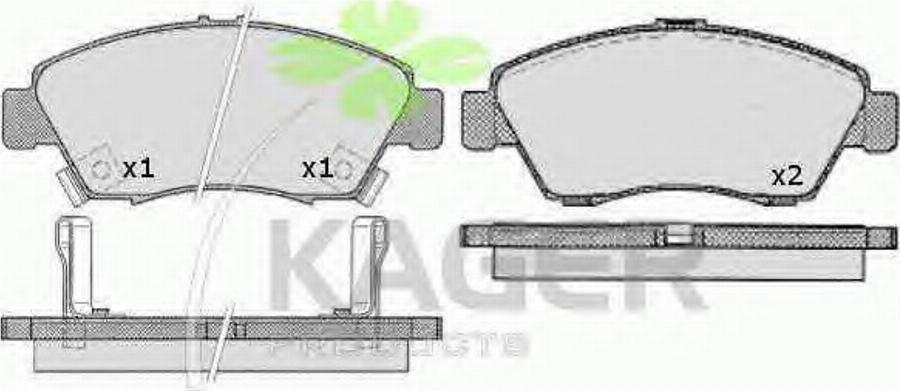 Kager 35-0594 - Гальмівні колодки, дискові гальма autozip.com.ua