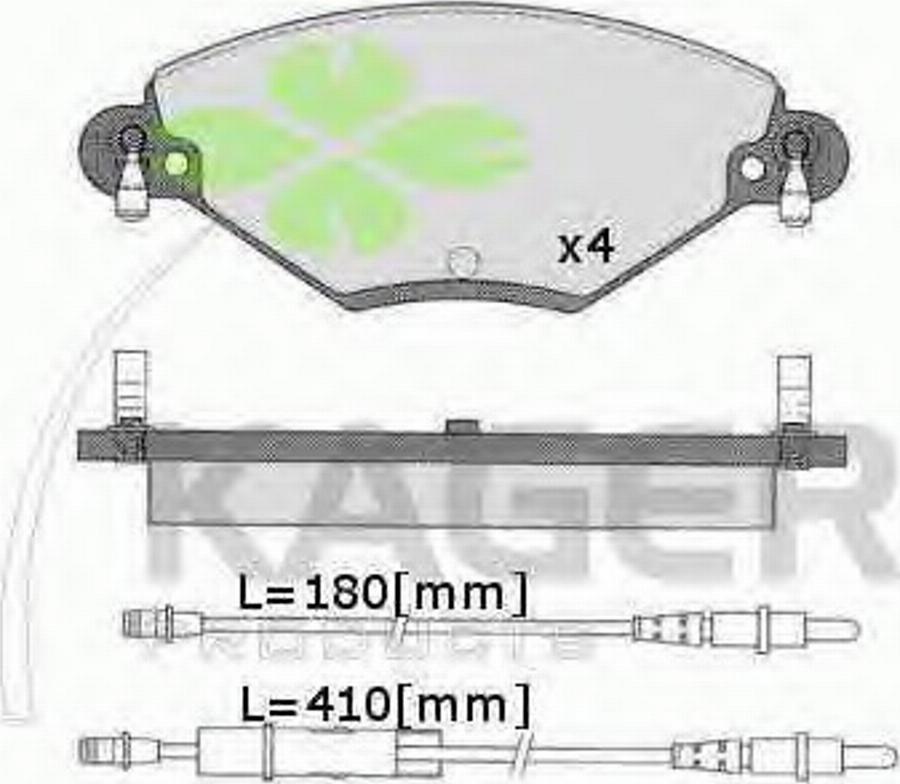 Kager 35-0548 - Гальмівні колодки, дискові гальма autozip.com.ua