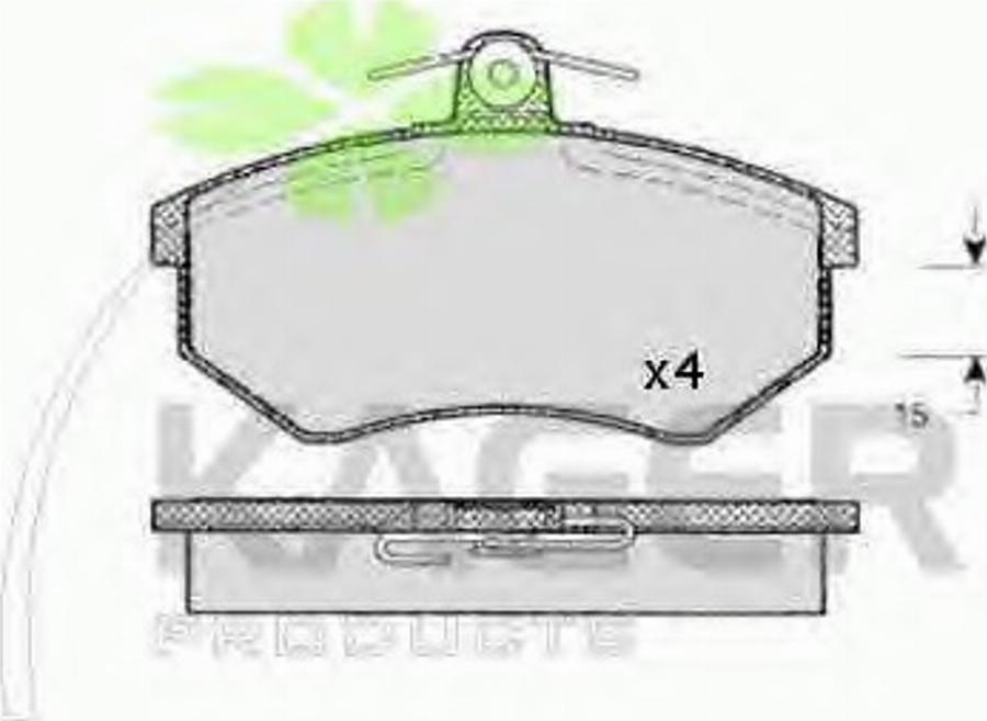 Kager 35-0647 - Гальмівні колодки, дискові гальма autozip.com.ua