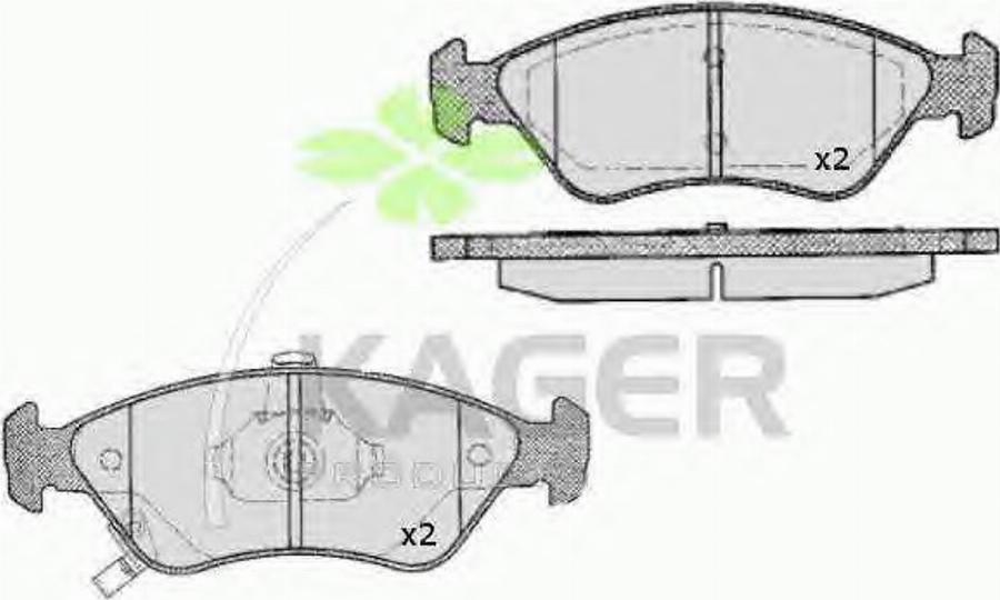 Kager 350657 - Гальмівні колодки, дискові гальма autozip.com.ua