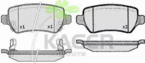 Kager 35-0629 - Гальмівні колодки, дискові гальма autozip.com.ua