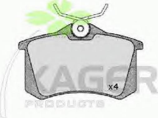 Kager 35-0064 - Гальмівні колодки, дискові гальма autozip.com.ua