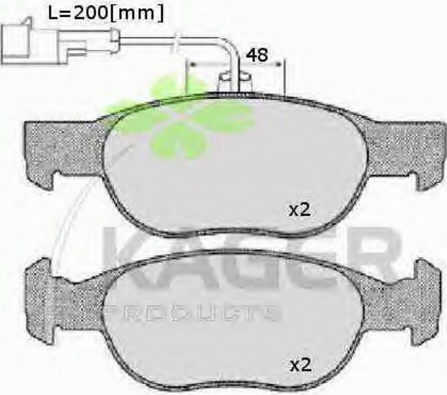 Kager 35-0015 - Гальмівні колодки, дискові гальма autozip.com.ua