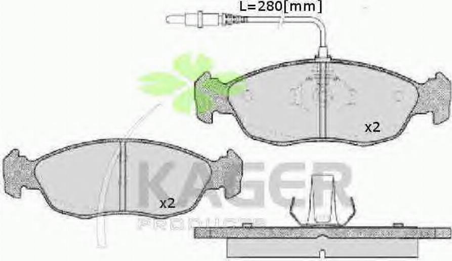 Kager 35-0010 - Гальмівні колодки, дискові гальма autozip.com.ua