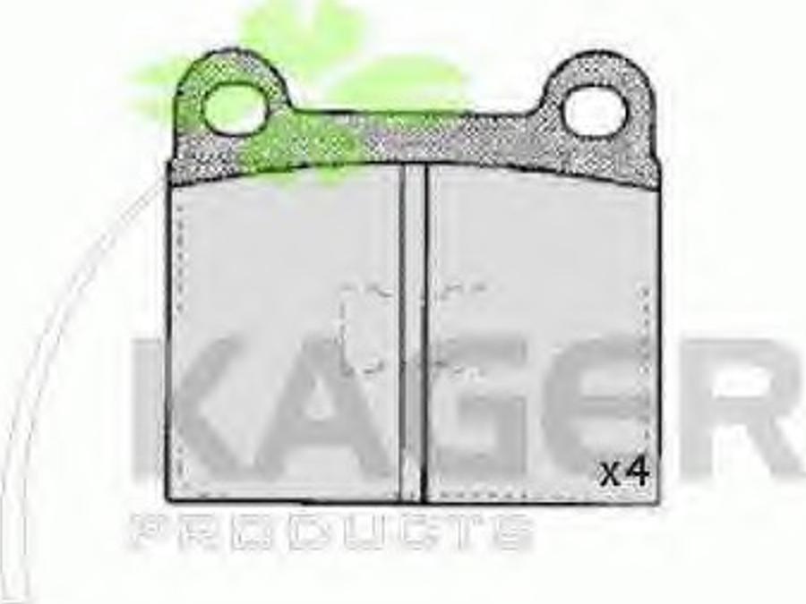 Kager 35-0109 - Гальмівні колодки, дискові гальма autozip.com.ua