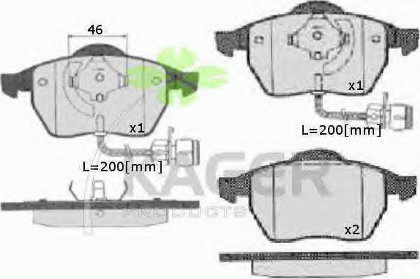 Kager 35-0103 - Гальмівні колодки, дискові гальма autozip.com.ua