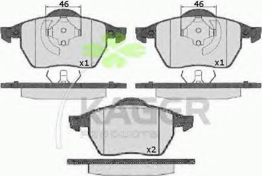 Kager 35-0116 - Гальмівні колодки, дискові гальма autozip.com.ua