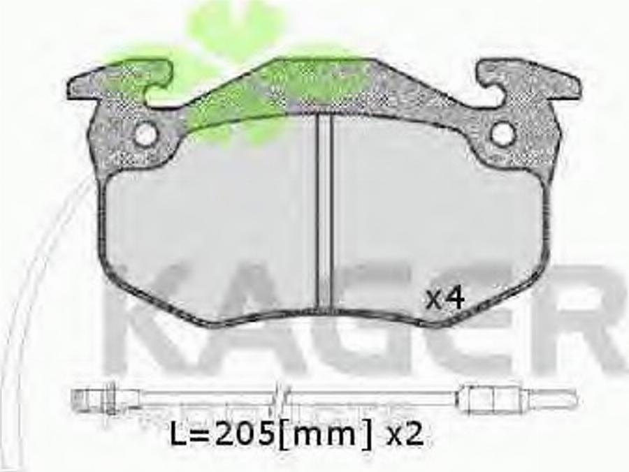 Kager 35-0110 - Гальмівні колодки, дискові гальма autozip.com.ua