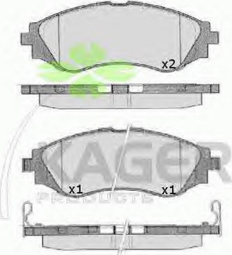 Kager 35-0134 - Гальмівні колодки, дискові гальма autozip.com.ua