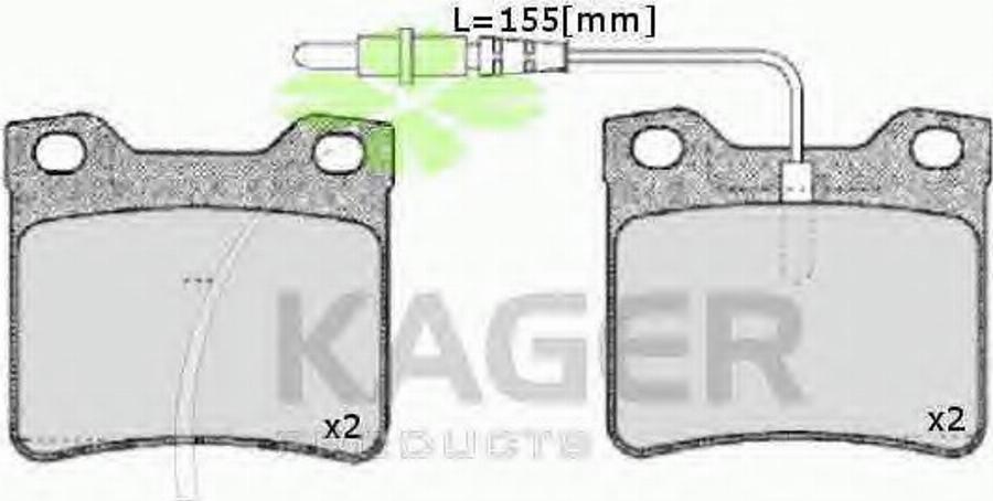 Kager 35-0130 - Гальмівні колодки, дискові гальма autozip.com.ua