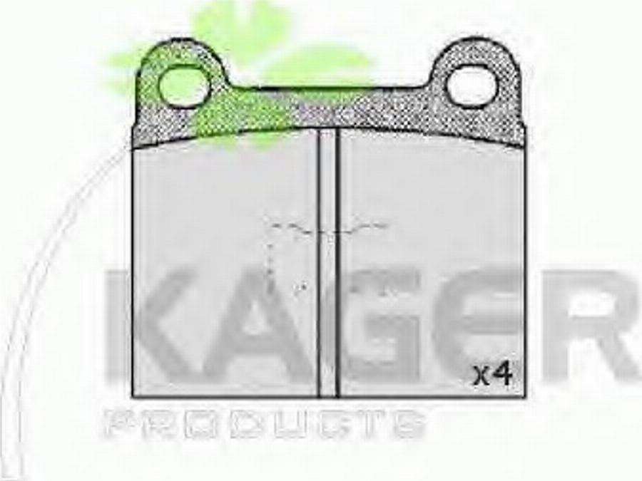Kager 35-0124 - Гальмівні колодки, дискові гальма autozip.com.ua