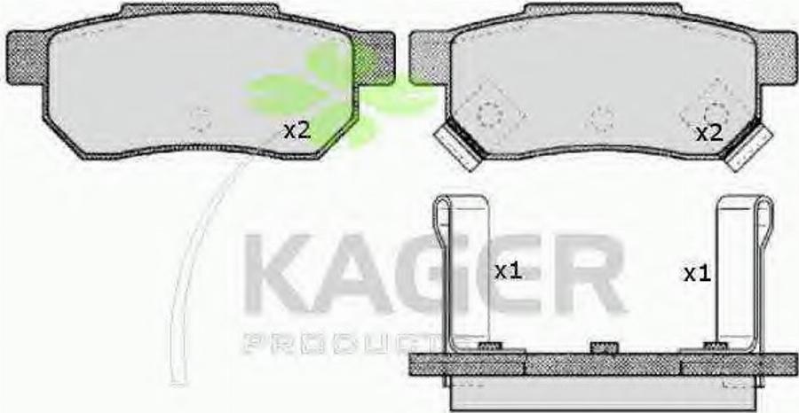 Kager 35-0301 - Гальмівні колодки, дискові гальма autozip.com.ua