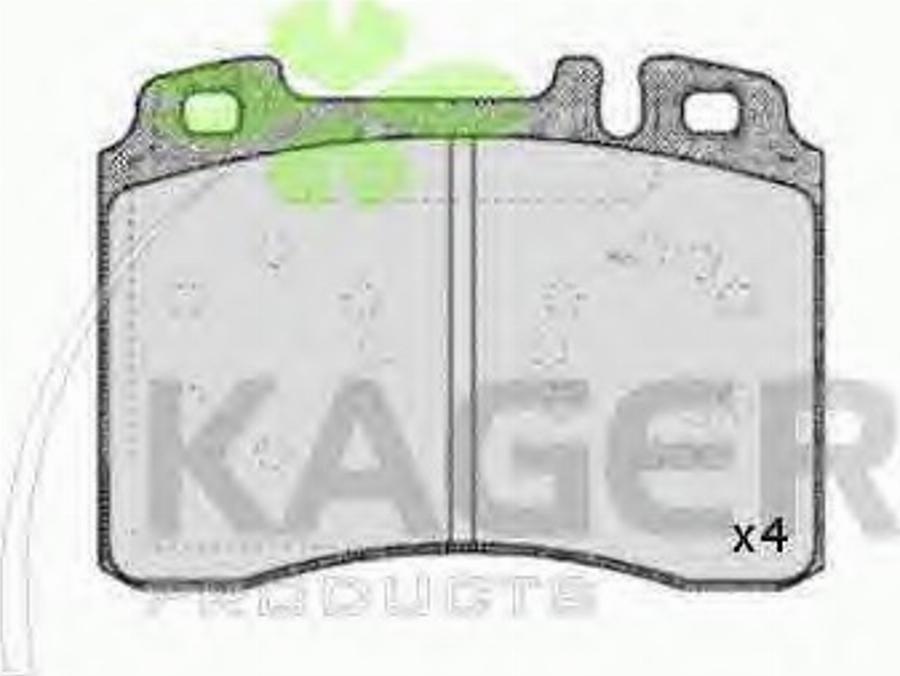 Kager 350318 - Гальмівні колодки, дискові гальма autozip.com.ua